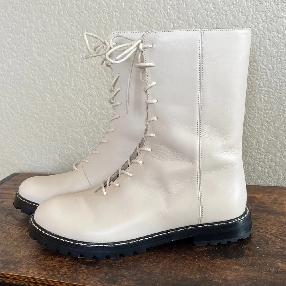 J.Crew Gwen Lug-Sole Leather Lace-Up Boots